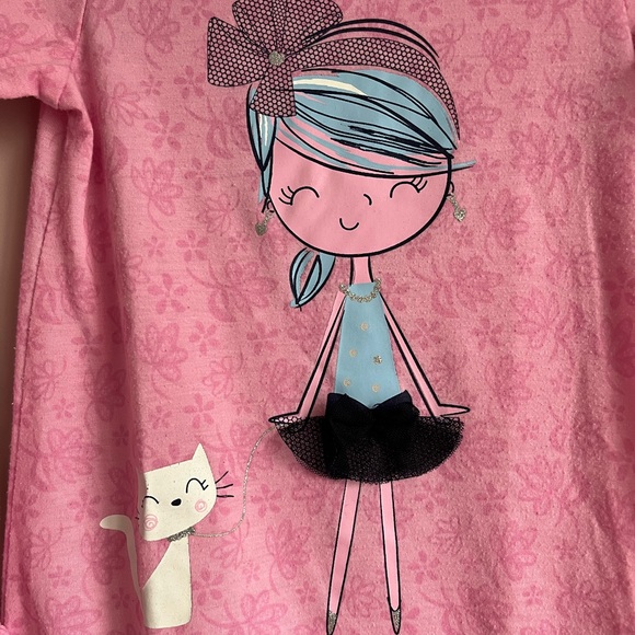 Petit Lem Cutie Cat Pink Long Sleeved Night Gown (OH) - Picture 2 of 6